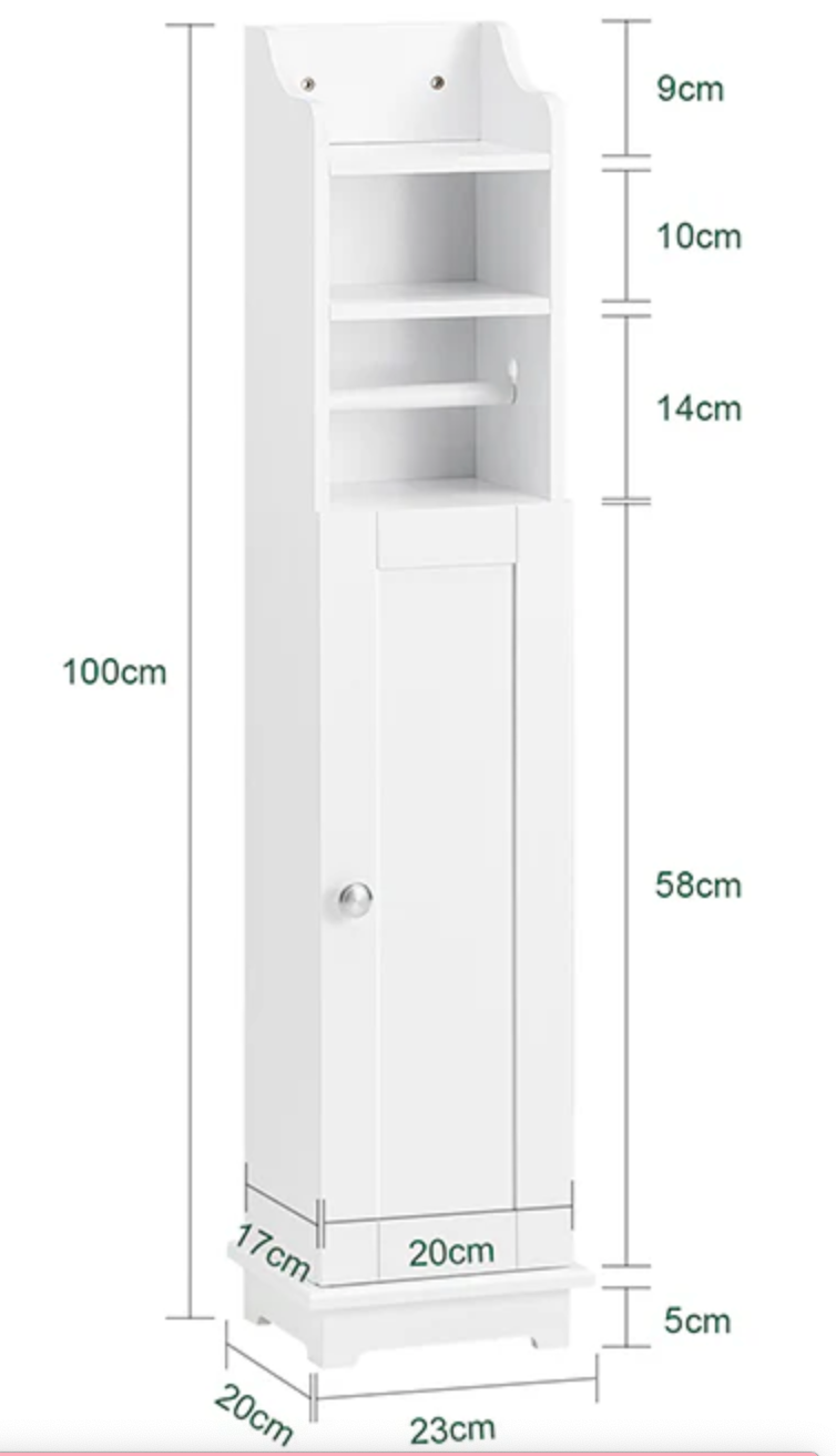 SoBuy FRG177-W – freistehender Toilettenpapierhalter & Badschrank aus MDF, weiß