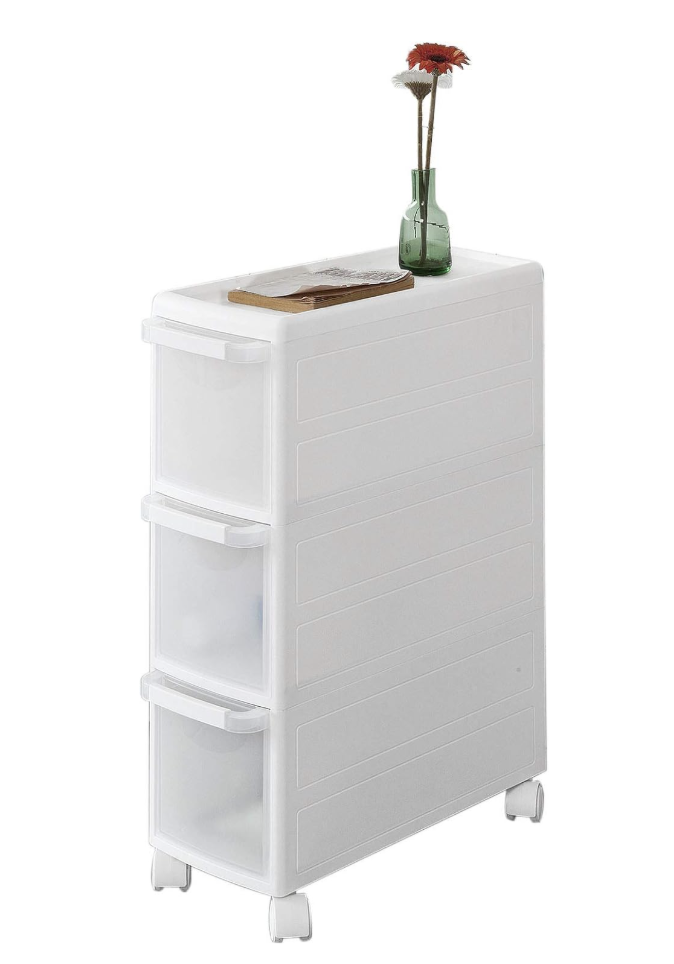 SoBuy Rollregal FRG41‑W‑34325 | 4 Schubladen, Weiß/Grau – mit Rollen | NEU OVP