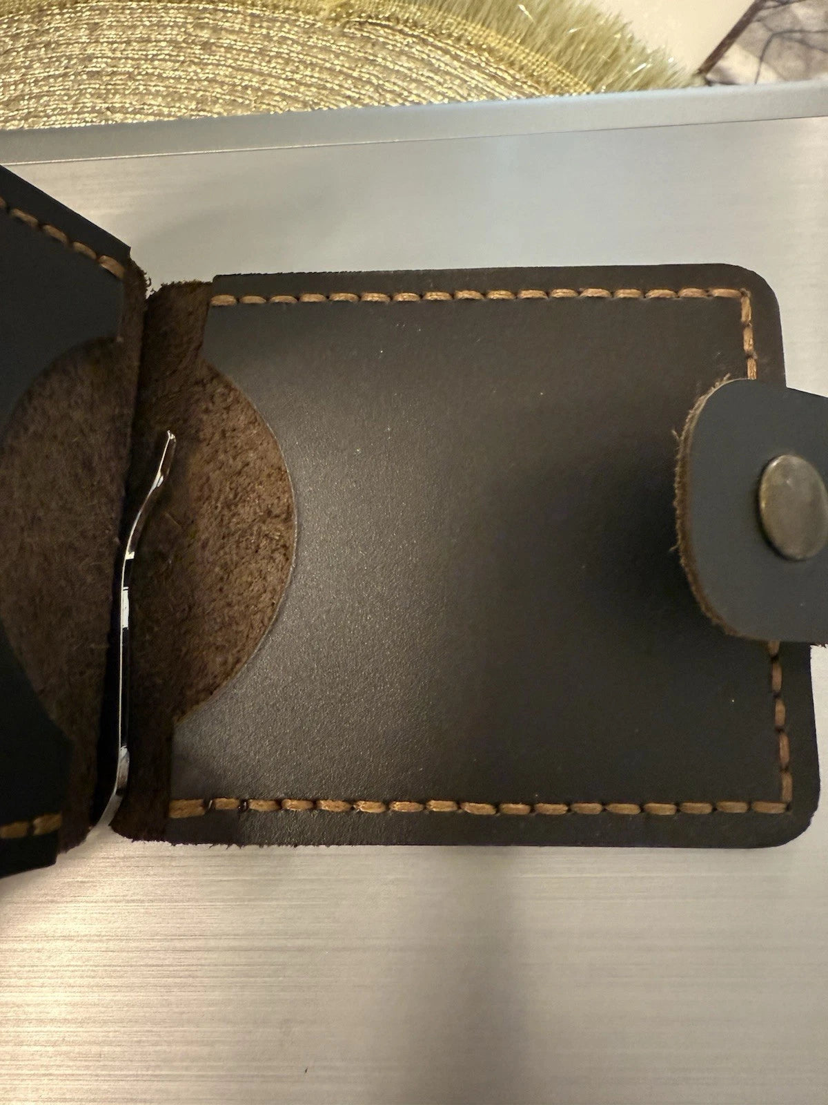 Handgefertigte Herren-Geldbörse aus echtem Leder – Slim Wallet mit Geldklammer