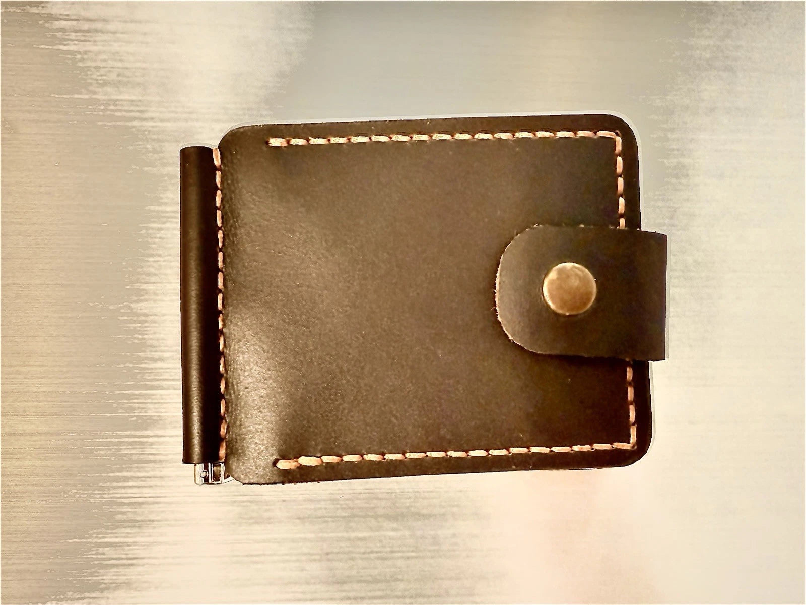 Handgefertigte Herren-Geldbörse aus echtem Leder – Slim Wallet mit Geldklammer